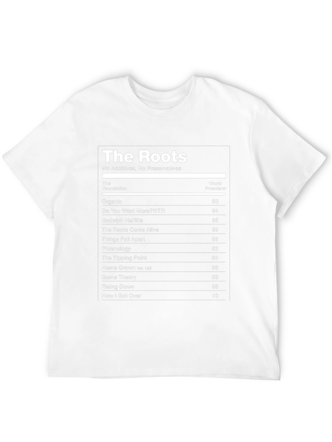 The Roots Album List T-Shirt - Black