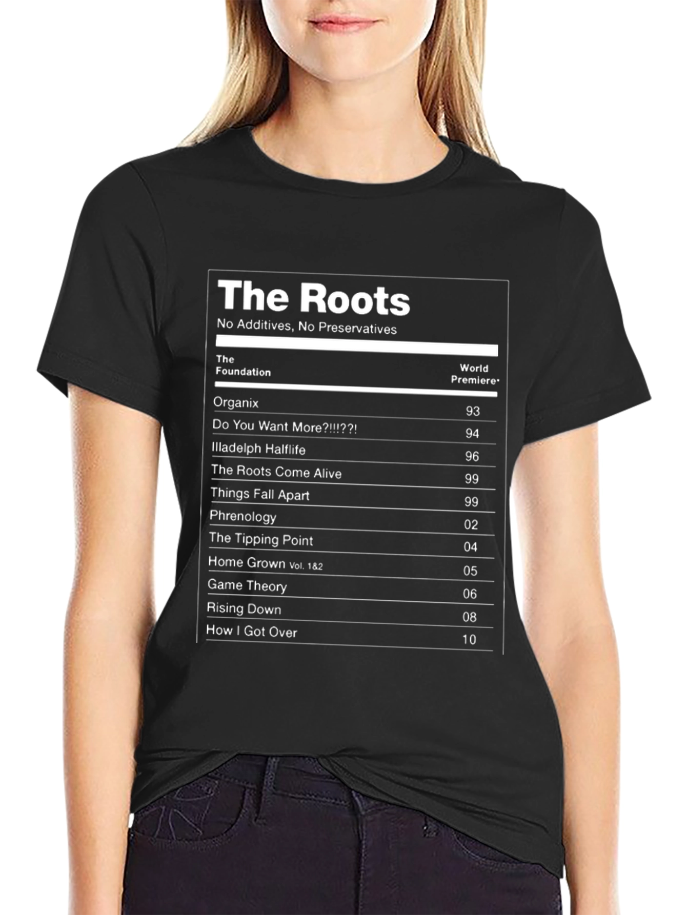 The Roots Album List T-Shirt - Black