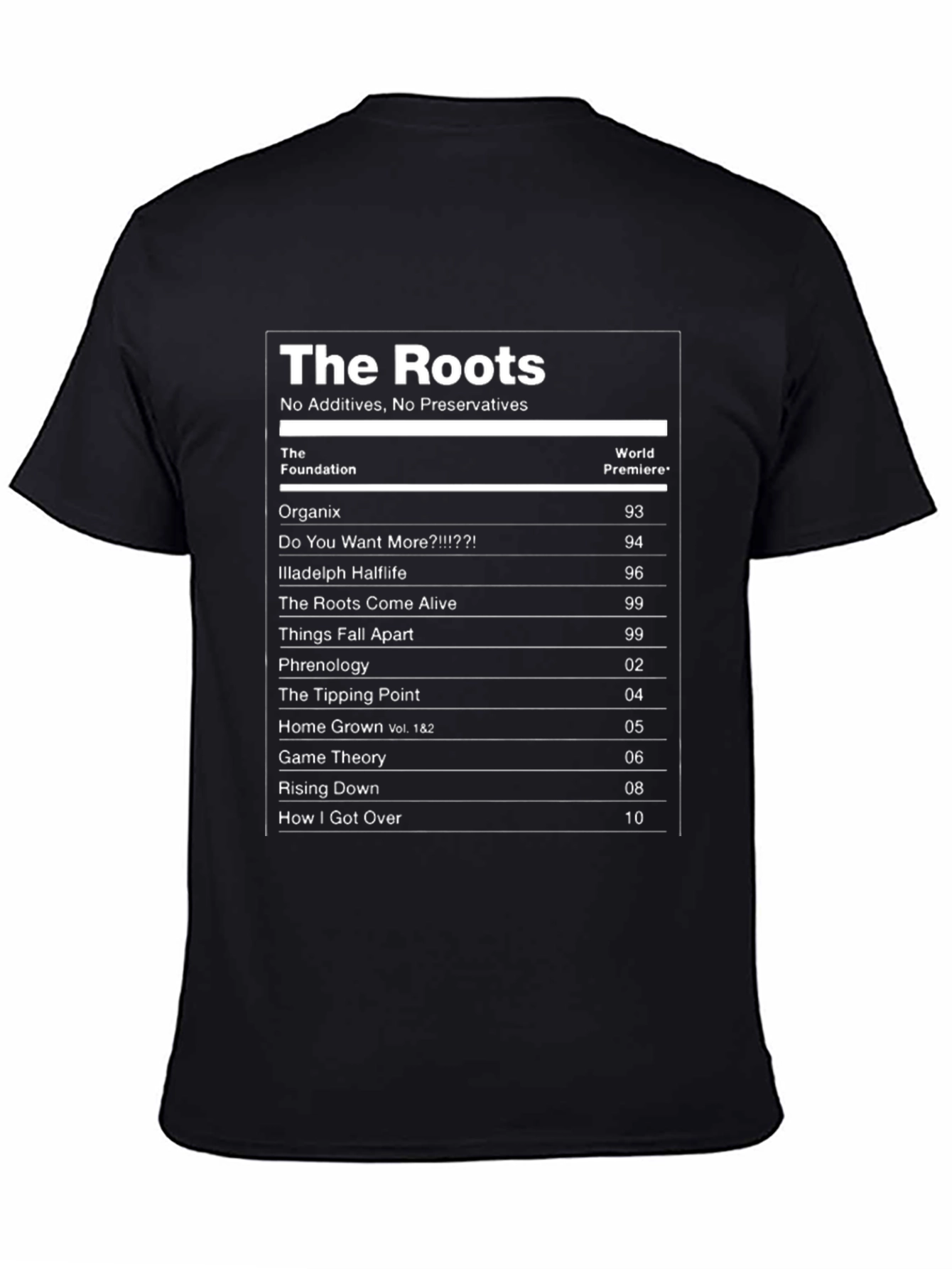The Roots Album List T-Shirt - Black