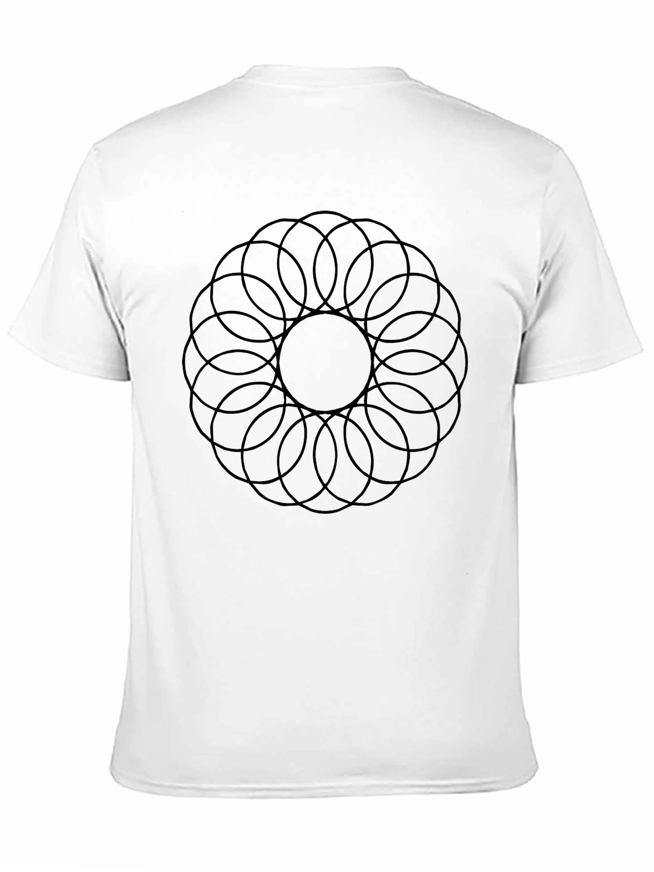 Geometric Circle Design Black T-Shirt