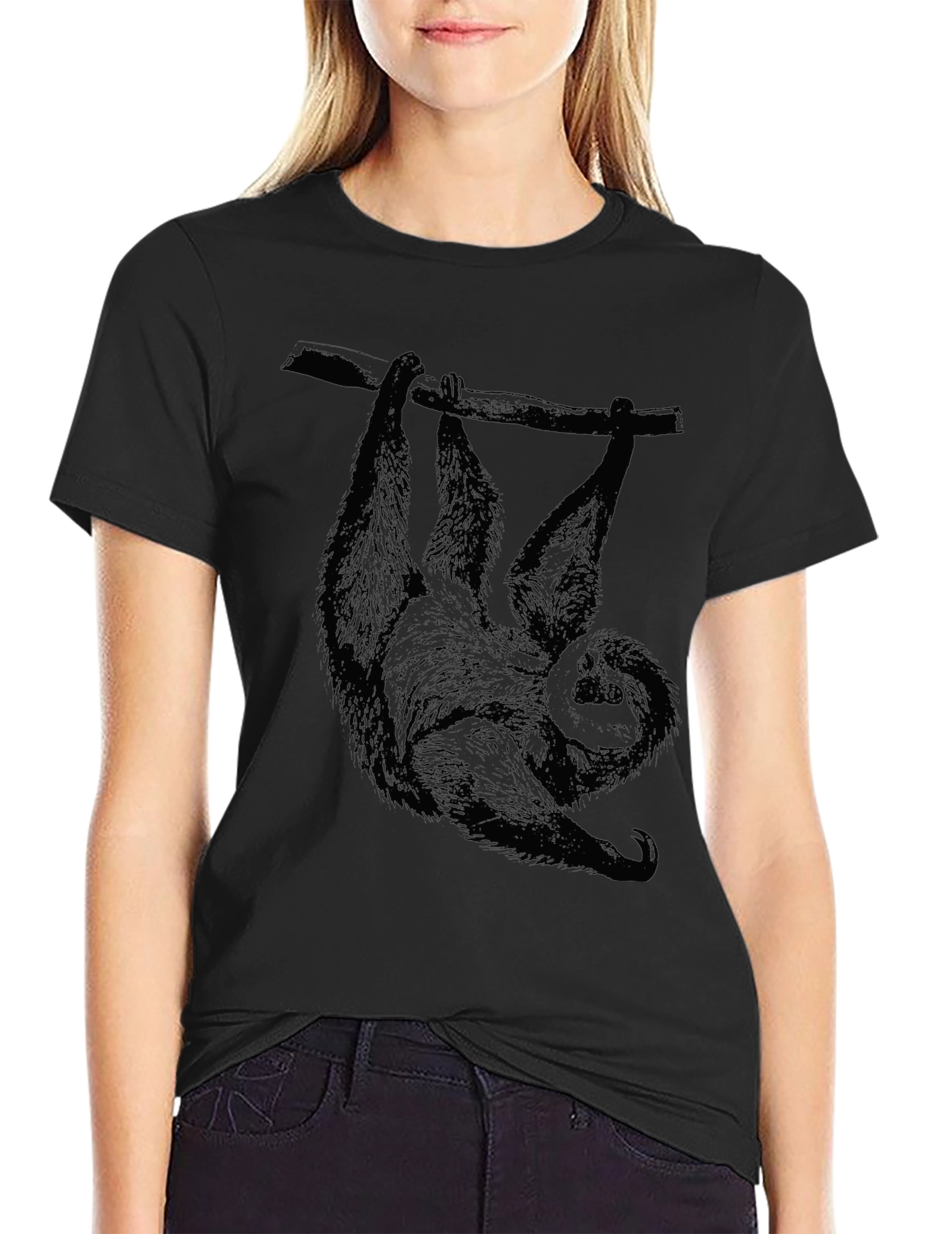 Sloth Graphic Tee - Mens Black T-Shirt