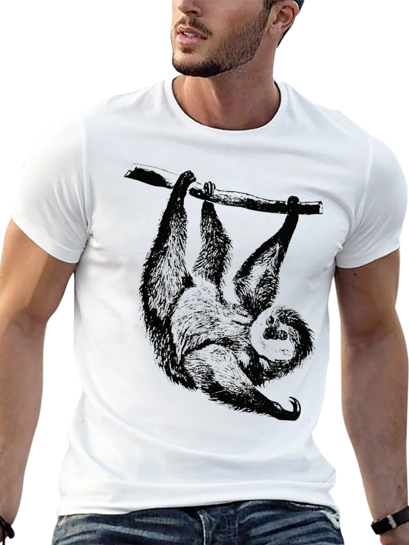 Sloth Graphic Tee - Mens Black T-Shirt