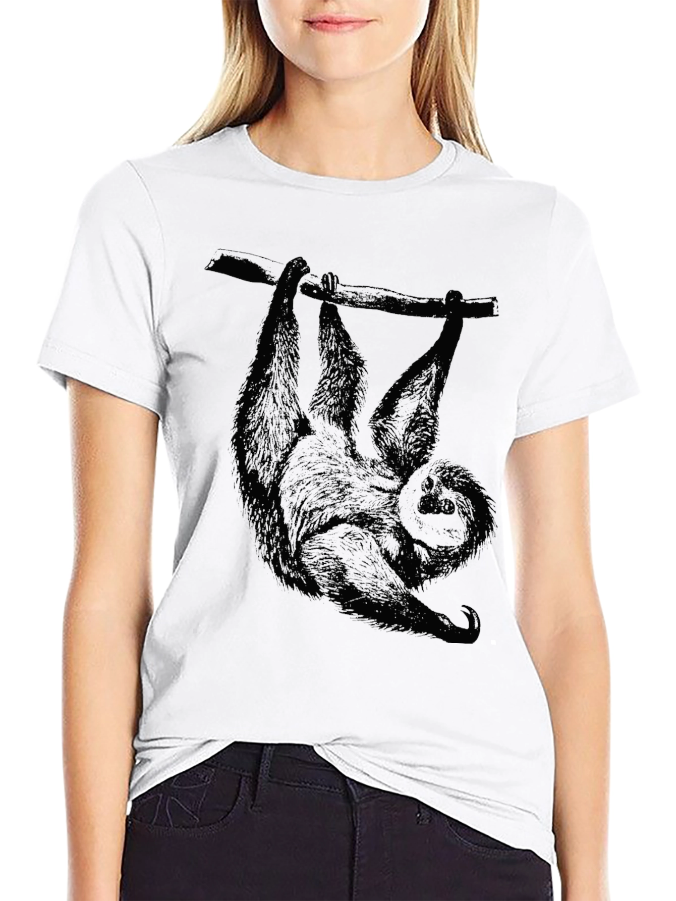Sloth Graphic Tee - Mens Black T-Shirt