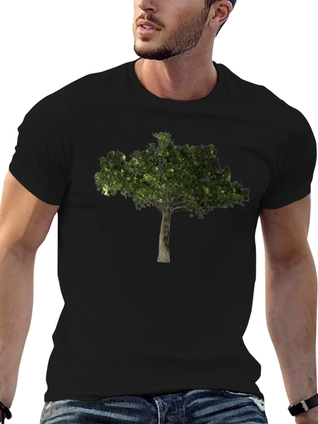 Nature Tree Graphic Black Tee