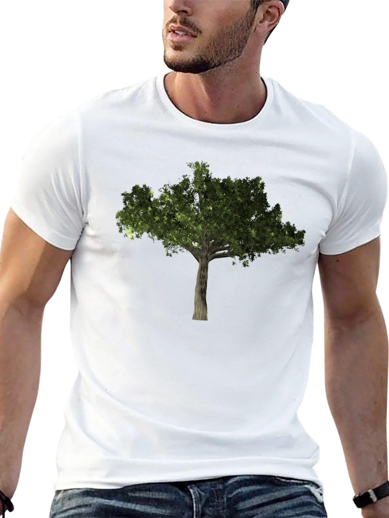 Nature Tree Graphic Black Tee