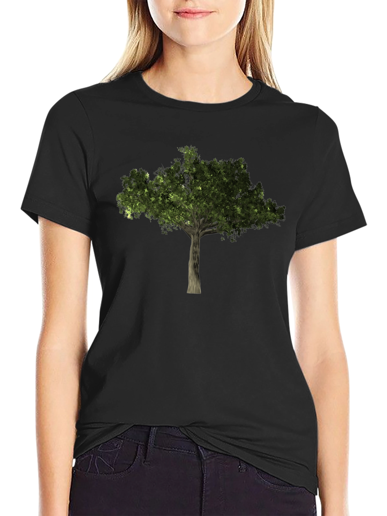 Nature Tree Graphic Black Tee