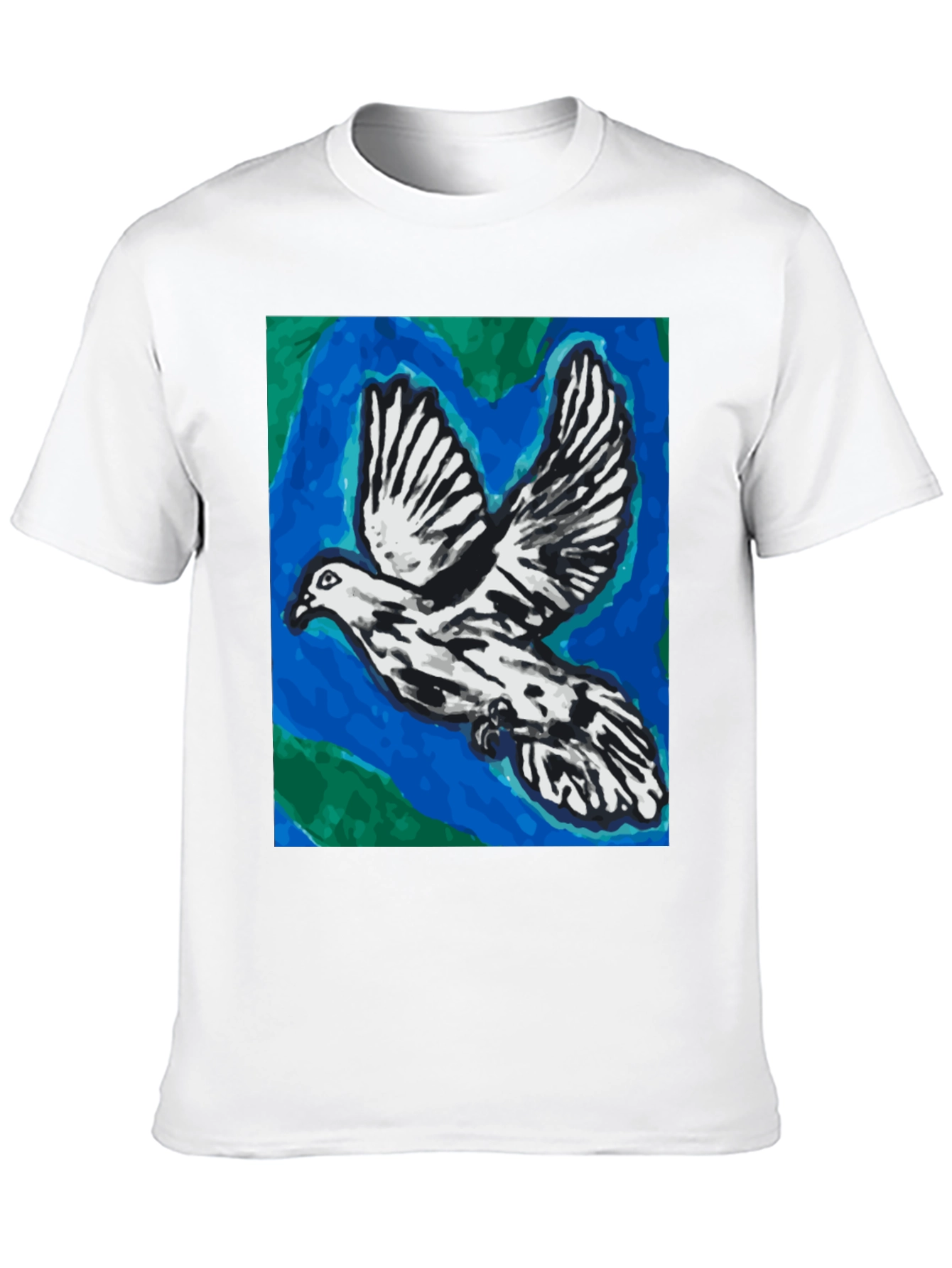 Dove Graphic Tee - Artistic Print Black T-Shirt