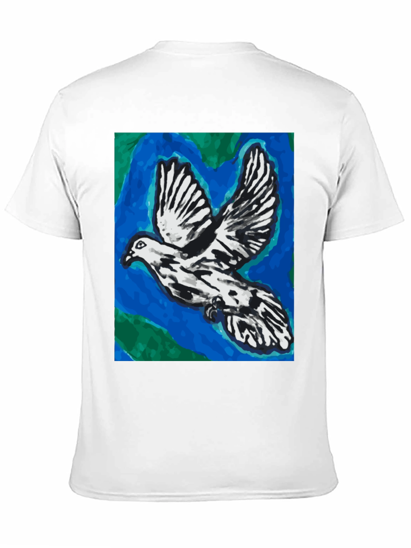 Dove Graphic Tee - Artistic Print Black T-Shirt