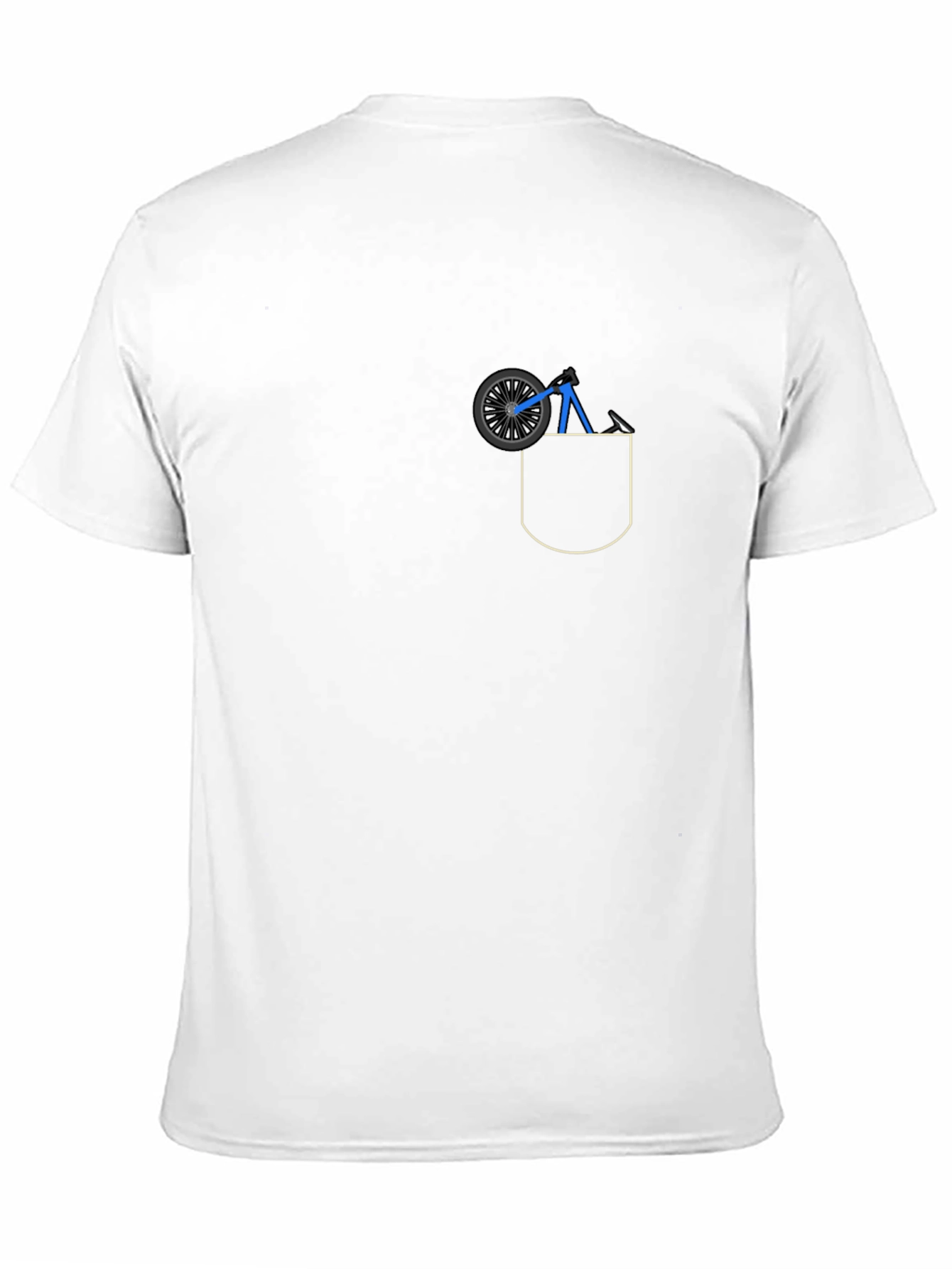 Black Pocket T-Shirt with Bicycle Design