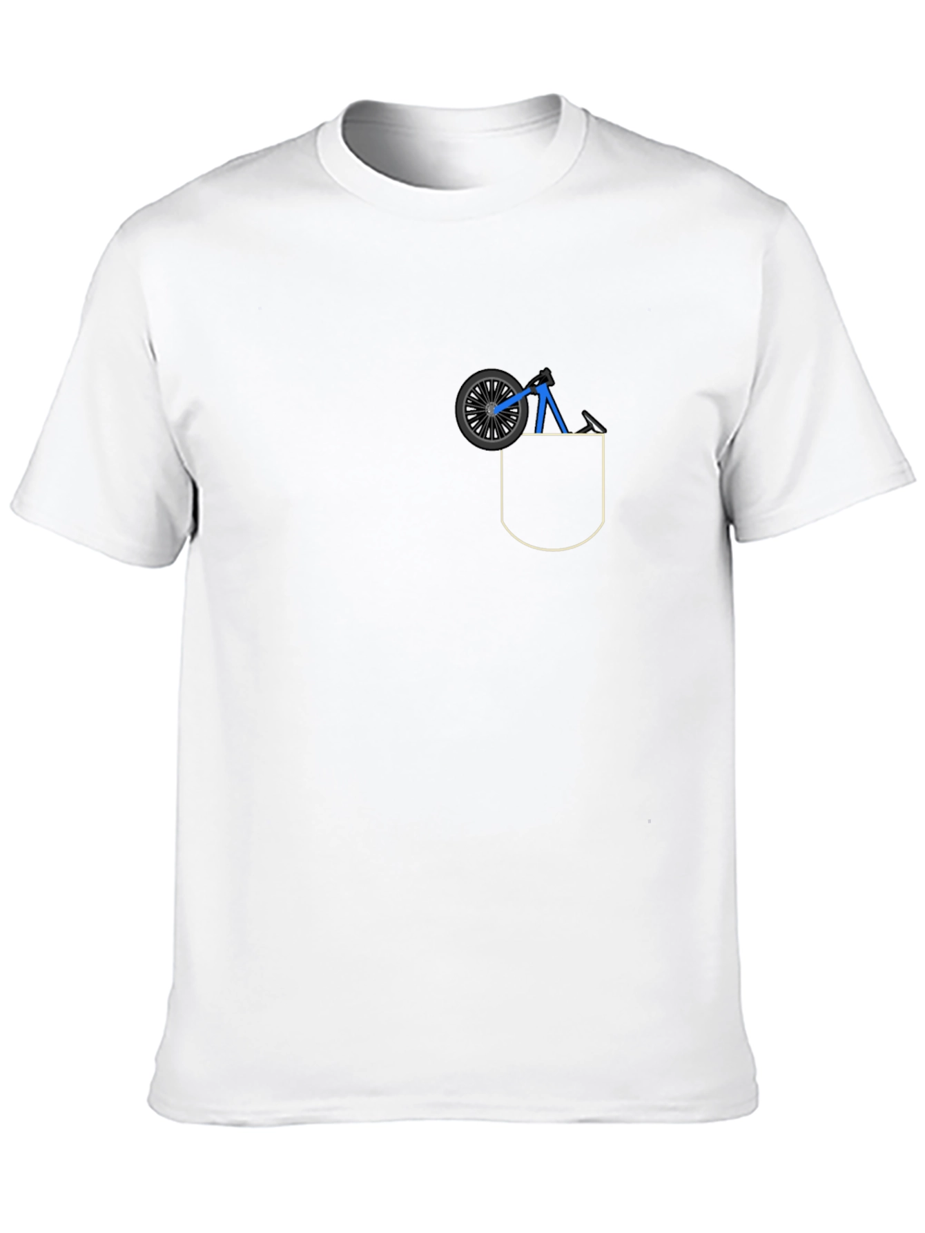 Black Pocket T-Shirt with Bicycle Design