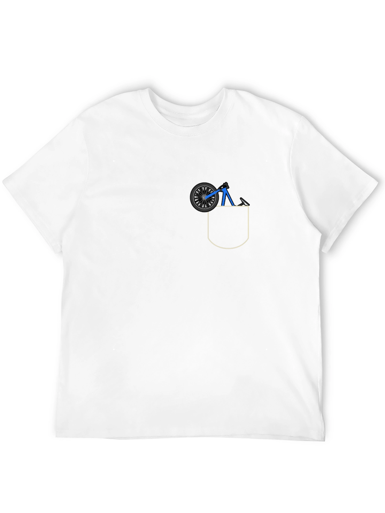 Black Pocket T-Shirt with Bicycle Design