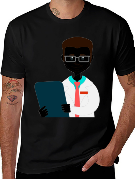 Doctor Graphic Print T-Shirt - Black