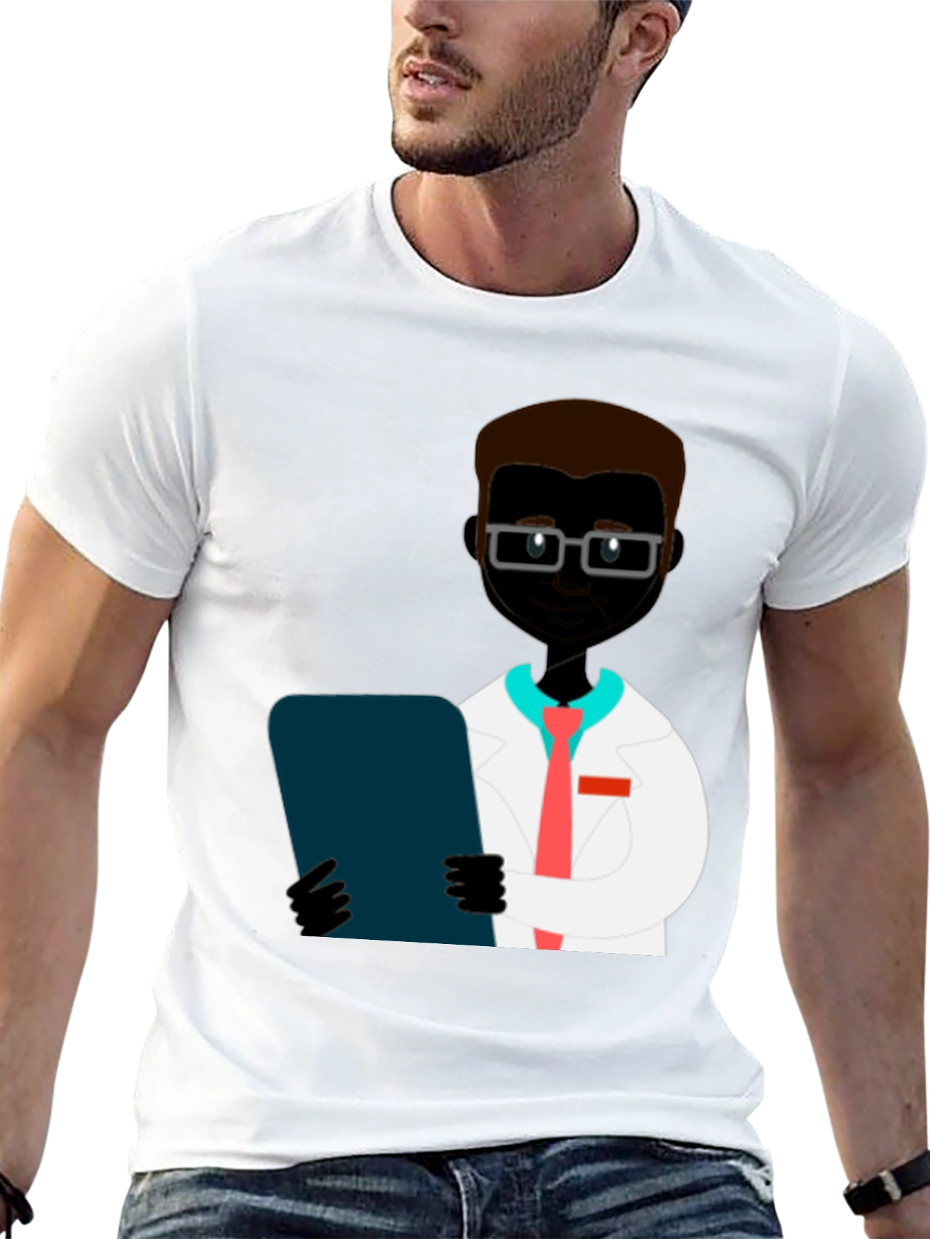 Doctor Graphic Print T-Shirt - Black
