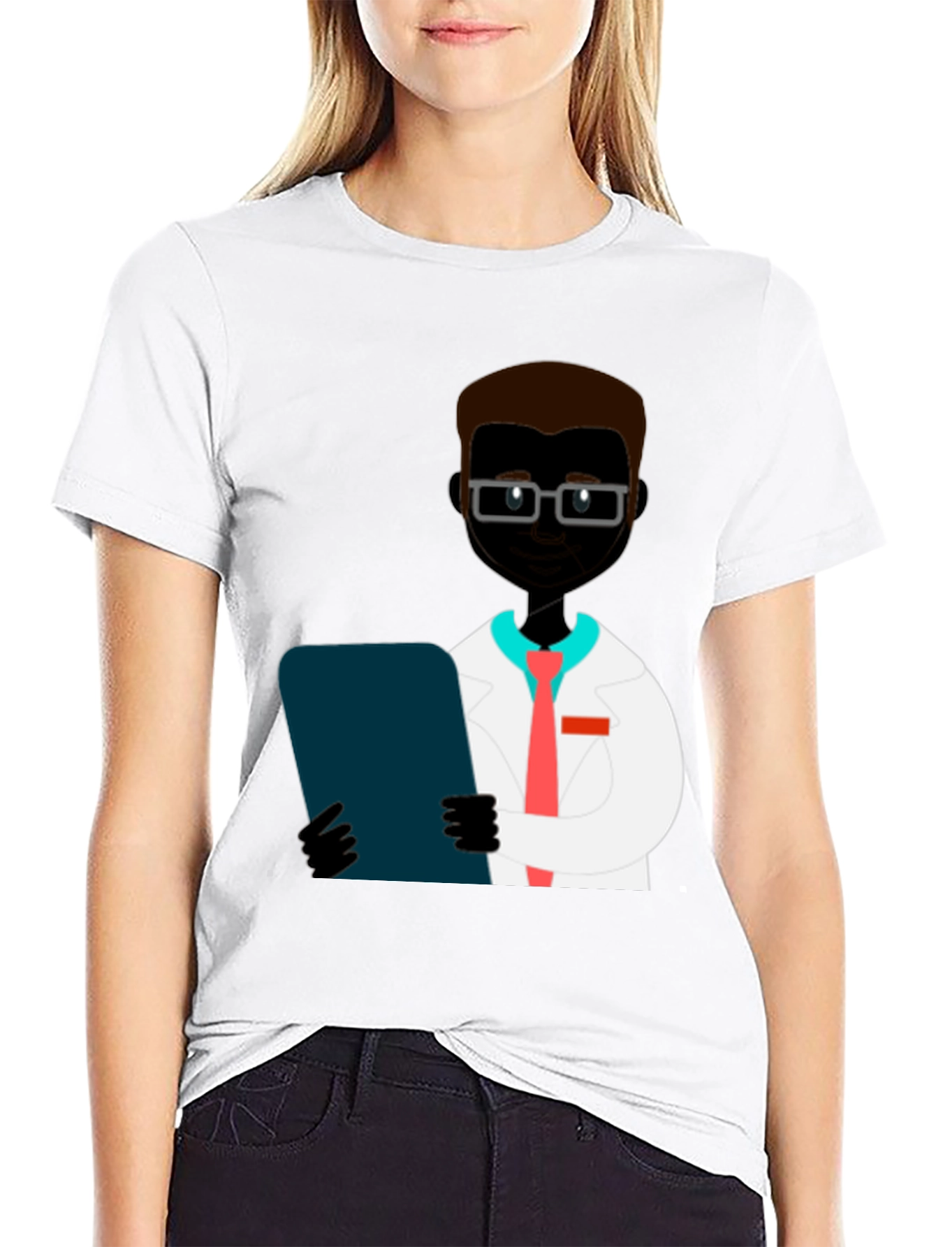 Doctor Graphic Print T-Shirt - Black