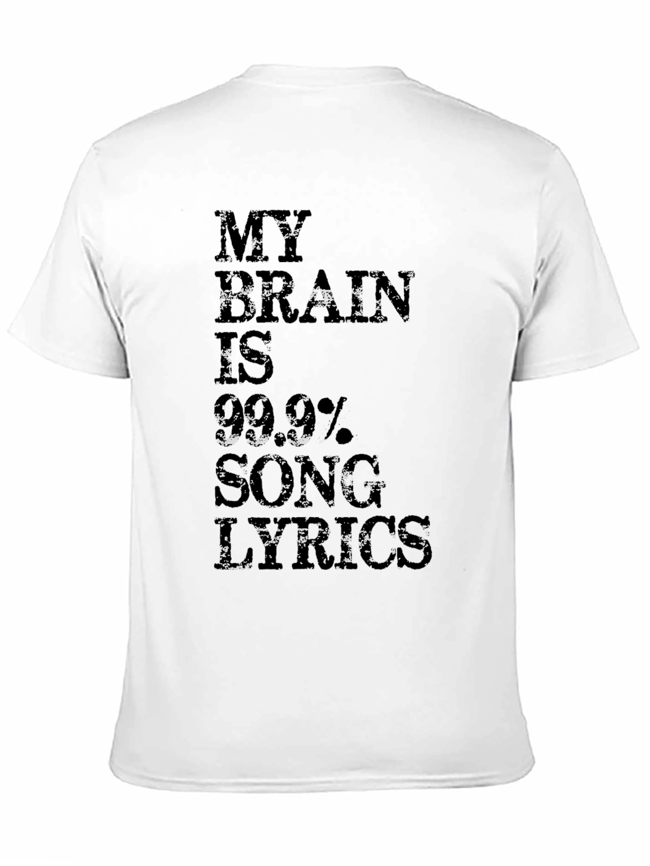 My Brain Is 99.9% Song Lyrics Mens Black T-Shirt