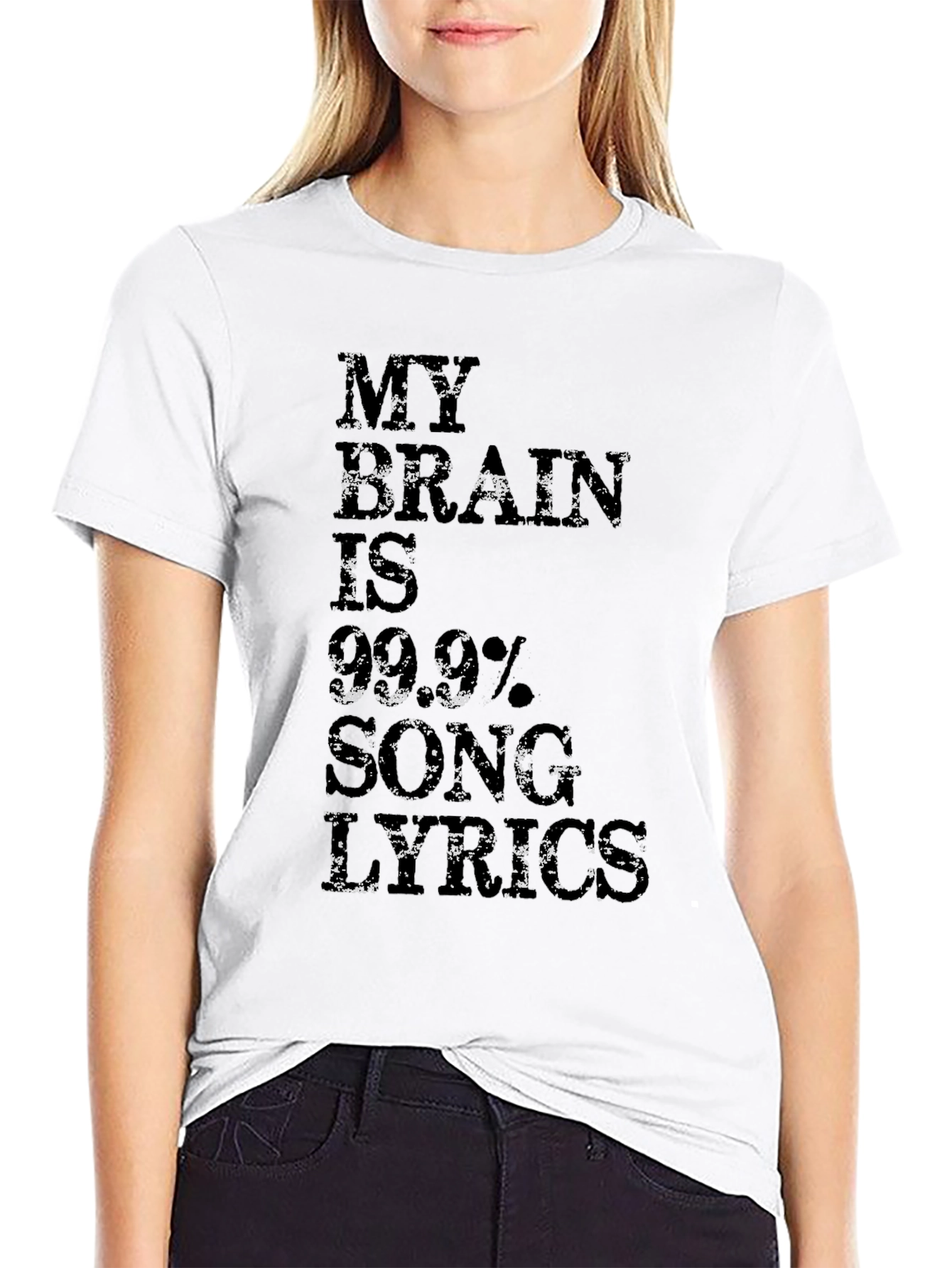 My Brain Is 99.9% Song Lyrics Mens Black T-Shirt