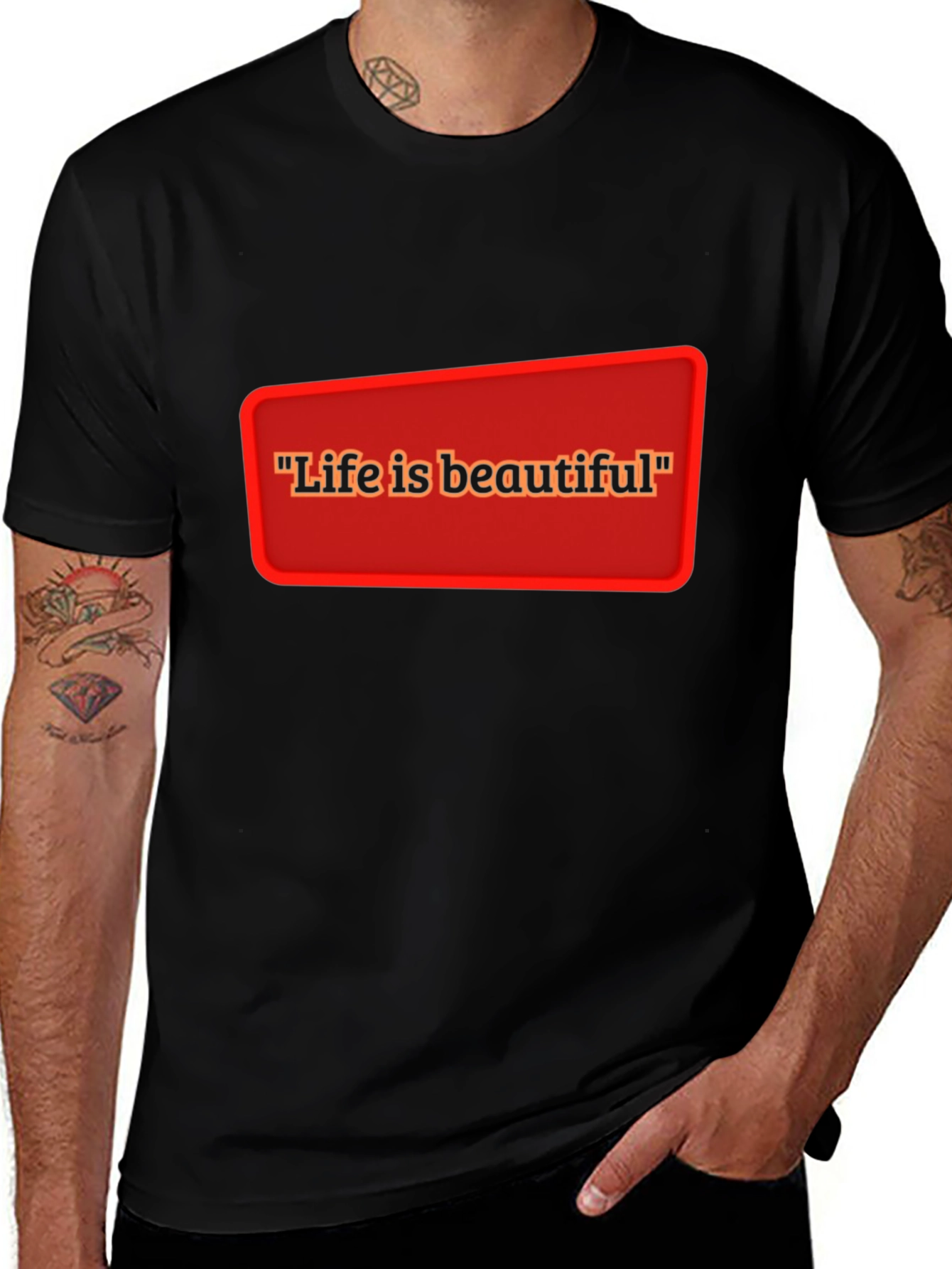 Life is Beautiful T-Shirt - Black Casual Tee