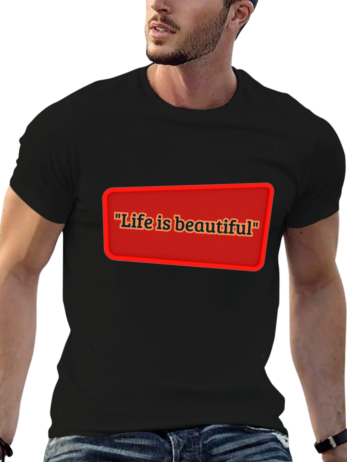 Life is Beautiful T-Shirt - Black Casual Tee