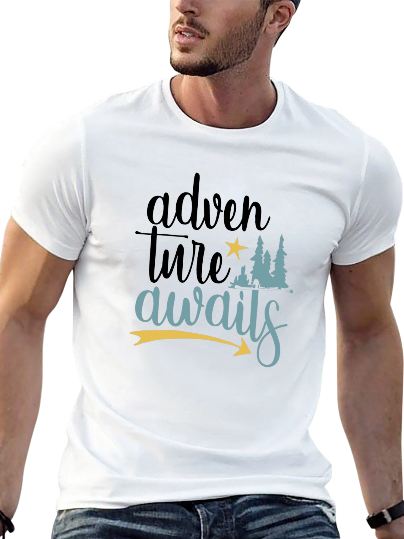 Adventure Awaits Graphic Tee - Black