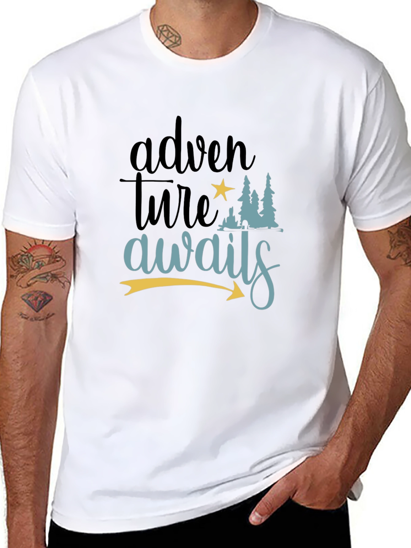 Adventure Awaits Graphic Tee - Black