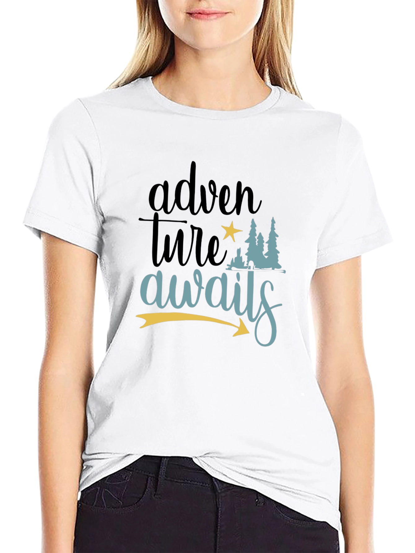 Adventure Awaits Graphic Tee - Black
