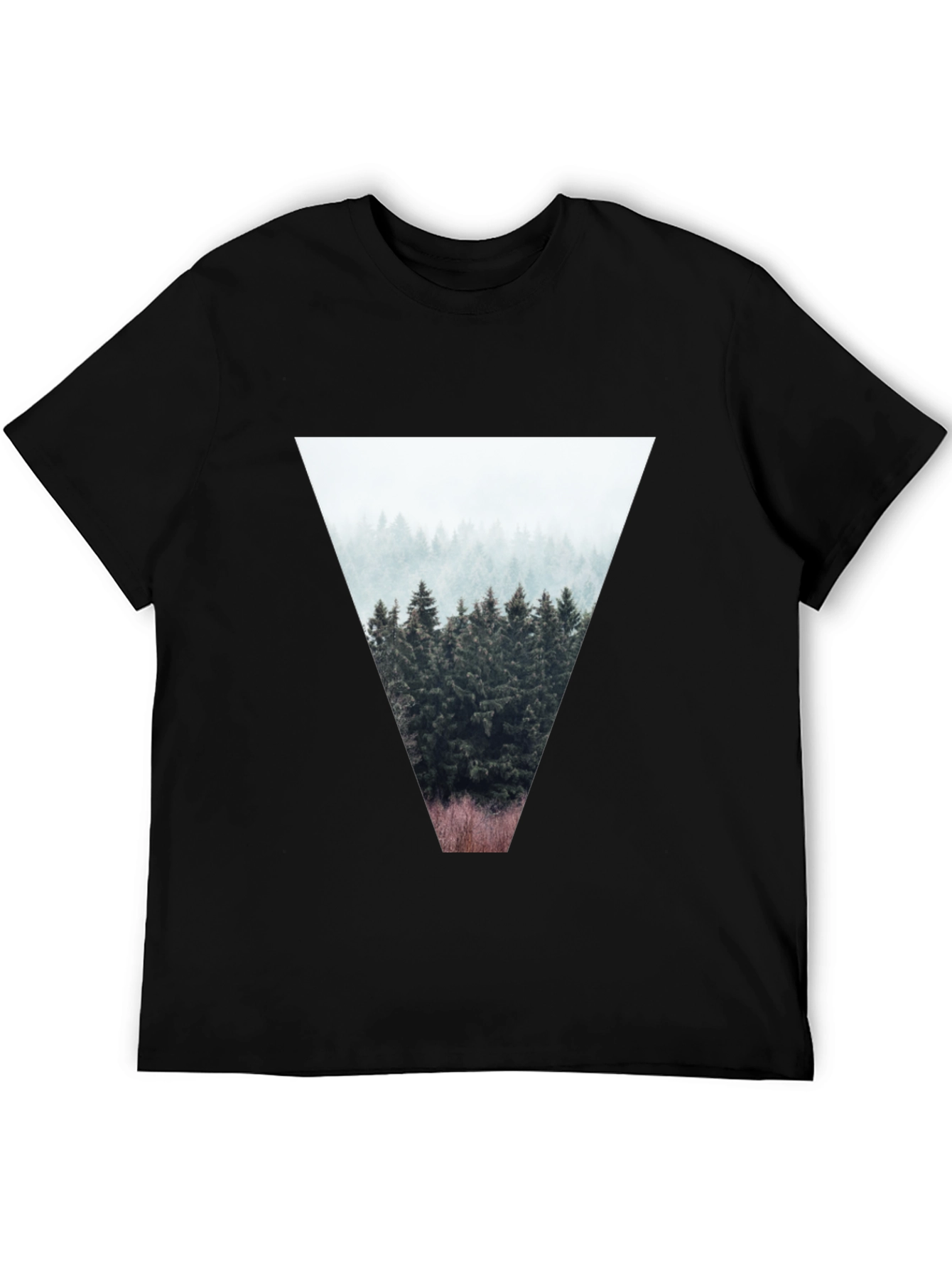 Nature Triangle Graphic T-Shirt - Black