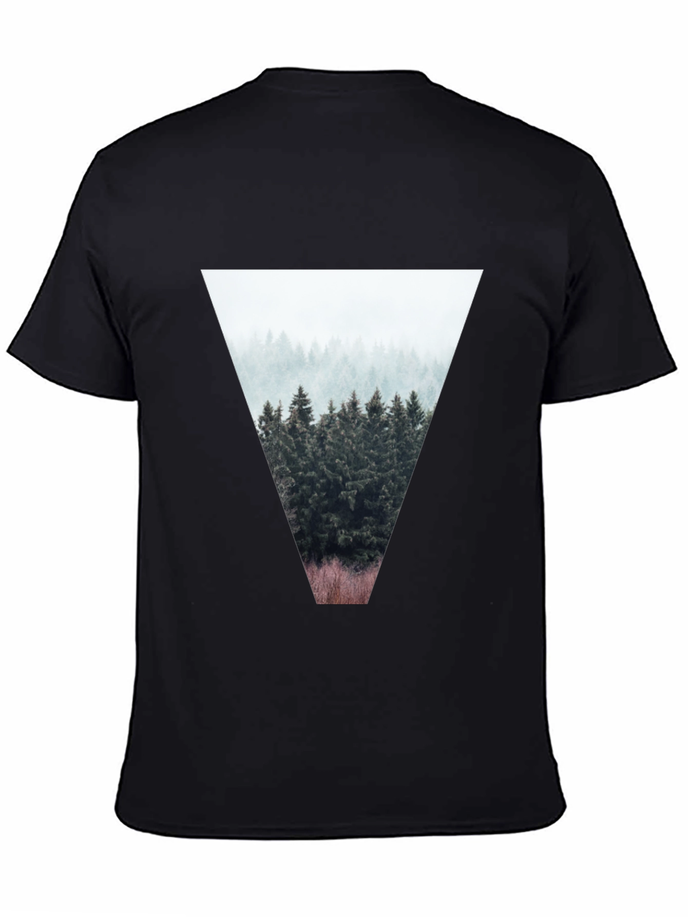 Nature Triangle Graphic T-Shirt - Black