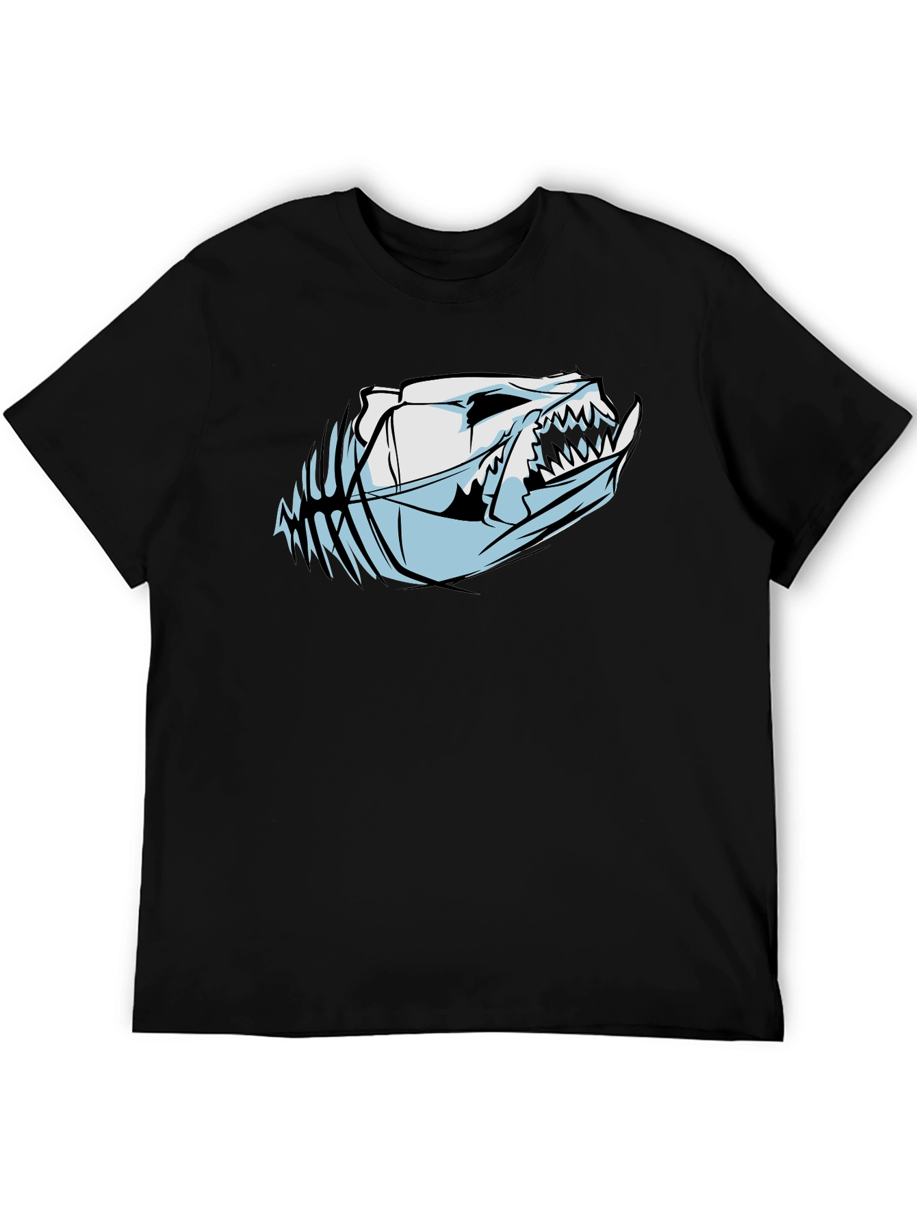 Edgy Skull Graphic T-Shirt - Black Cotton Tee