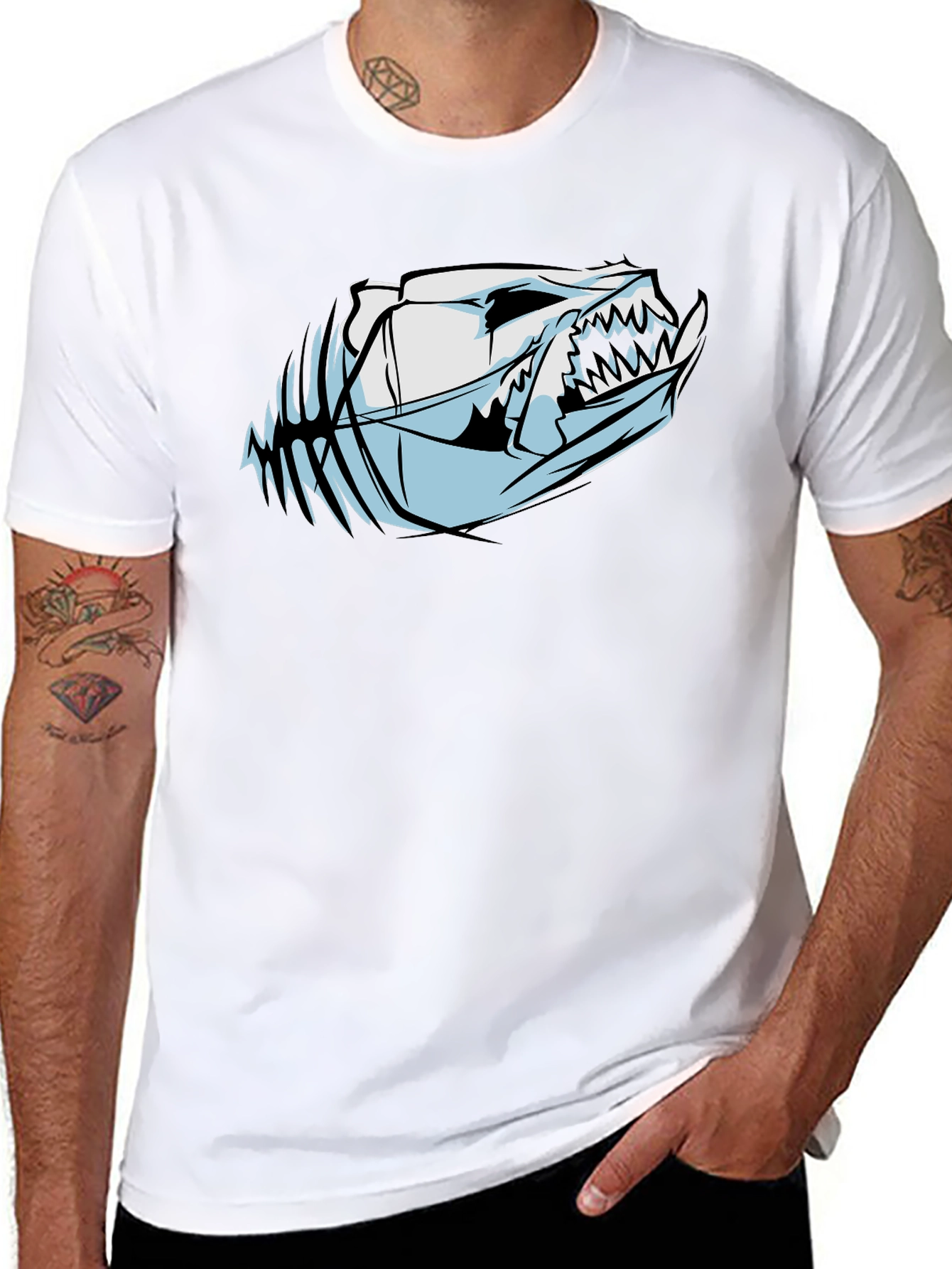 Edgy Skull Graphic T-Shirt - Black Cotton Tee