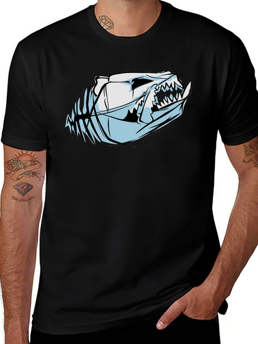 Edgy Skull Graphic T-Shirt - Black Cotton Tee