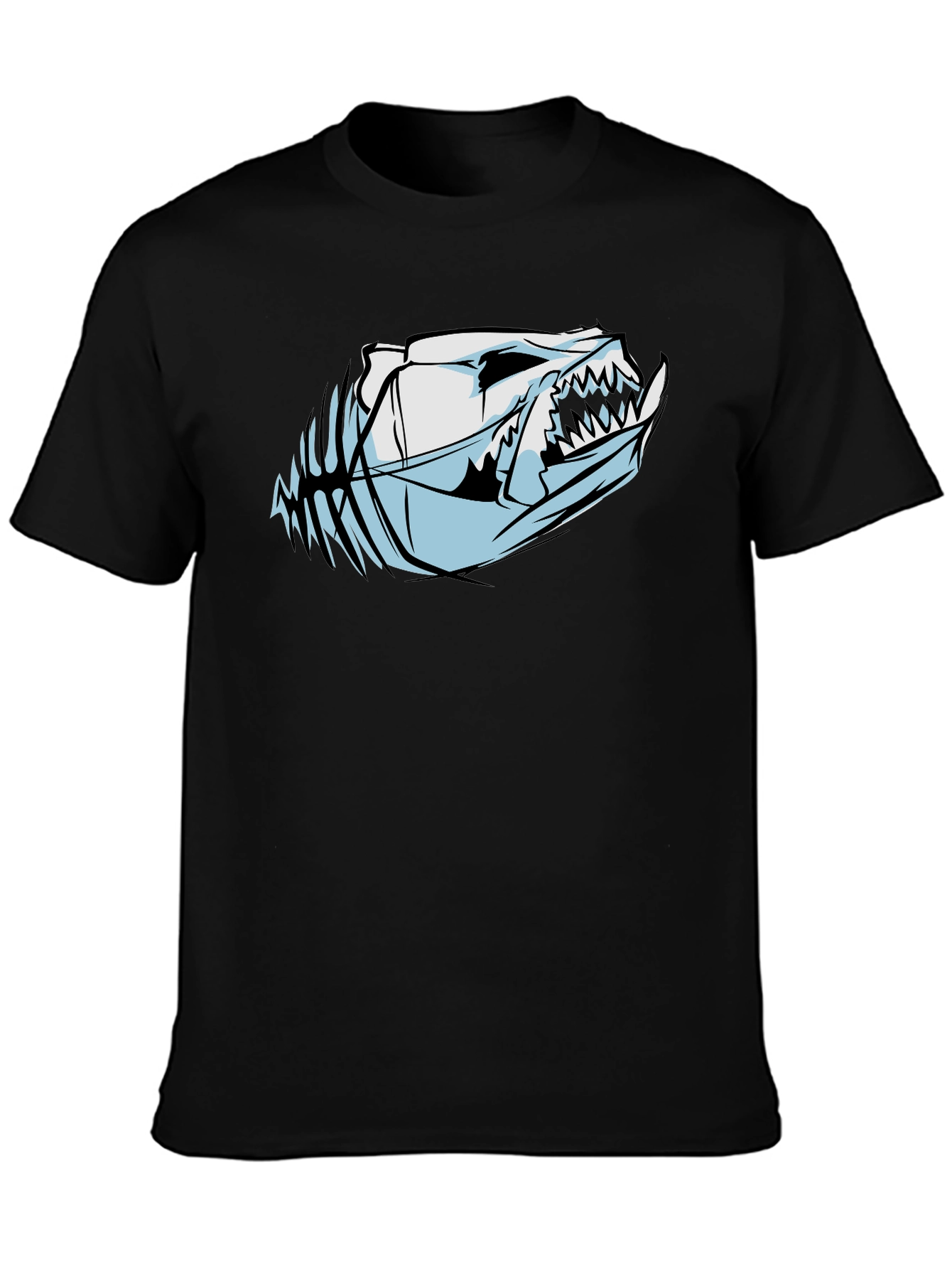 Edgy Skull Graphic T-Shirt - Black Cotton Tee