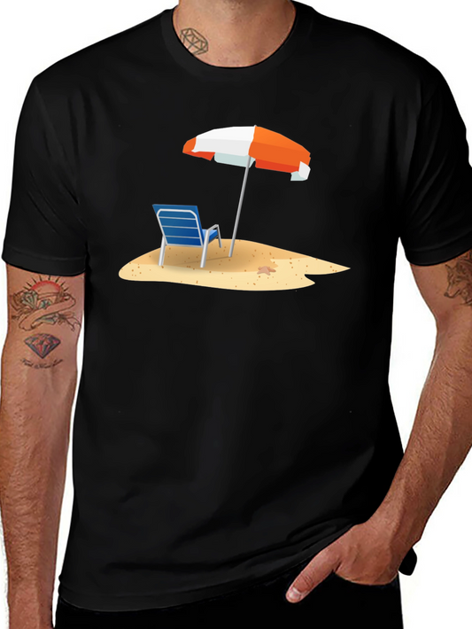 Beach Chair & Umbrella Graphic T-Shirt