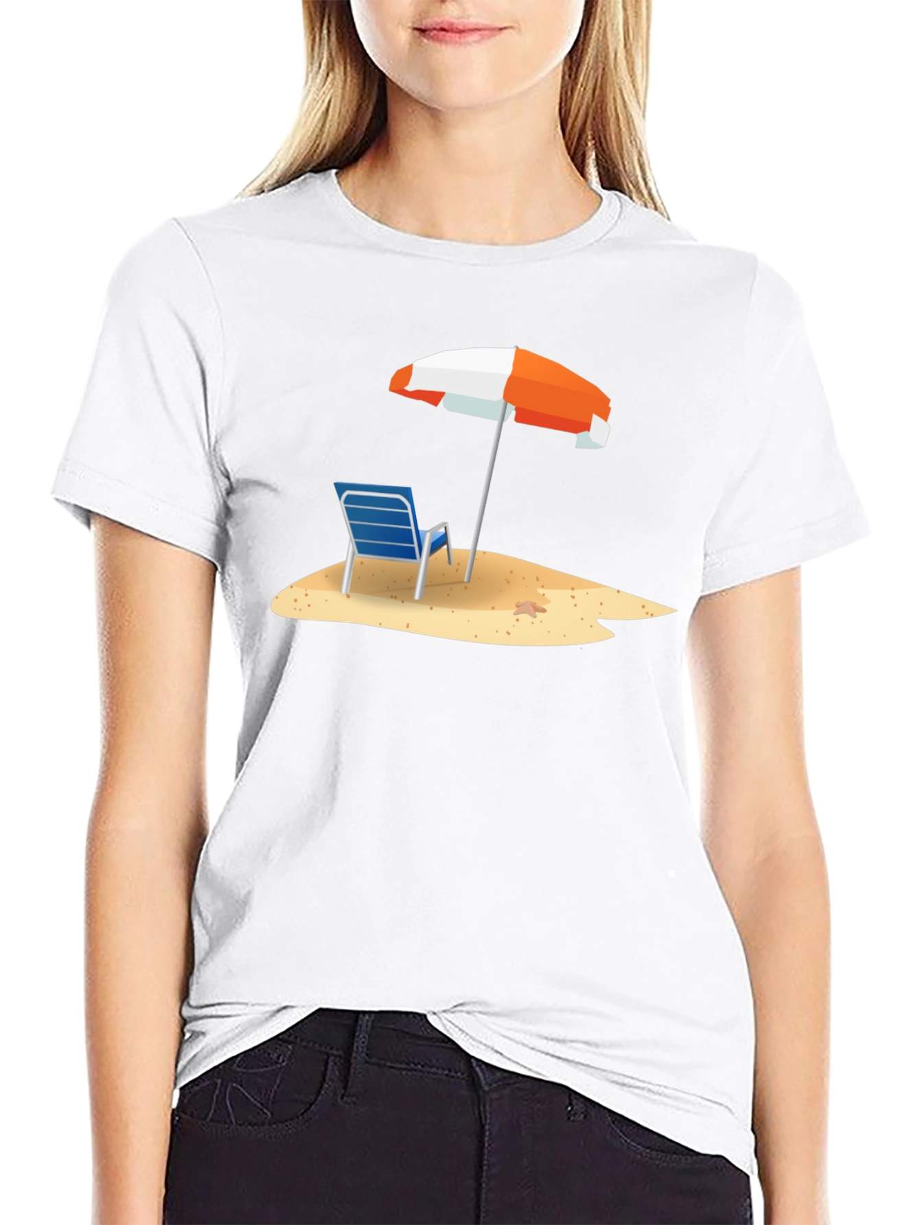Beach Chair & Umbrella Graphic T-Shirt