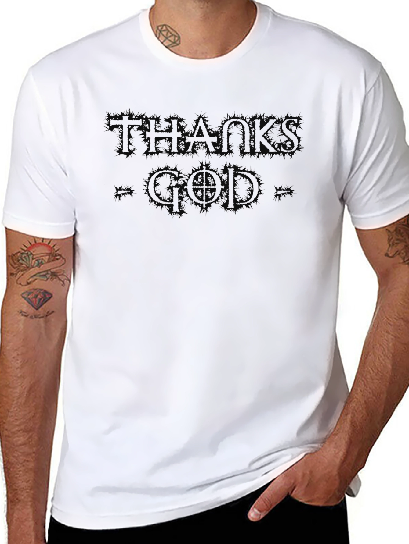 Thank God Black Graphic Tee | Stylish Menswear