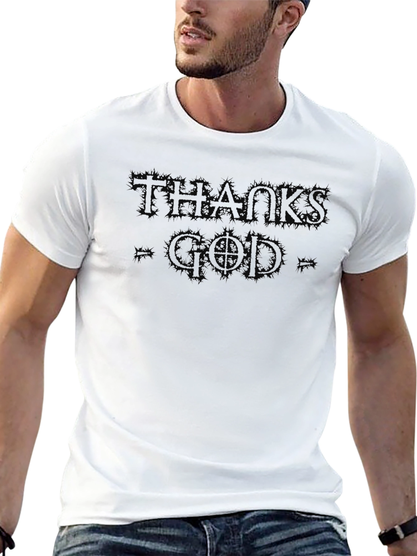 Thank God Black Graphic Tee | Stylish Menswear