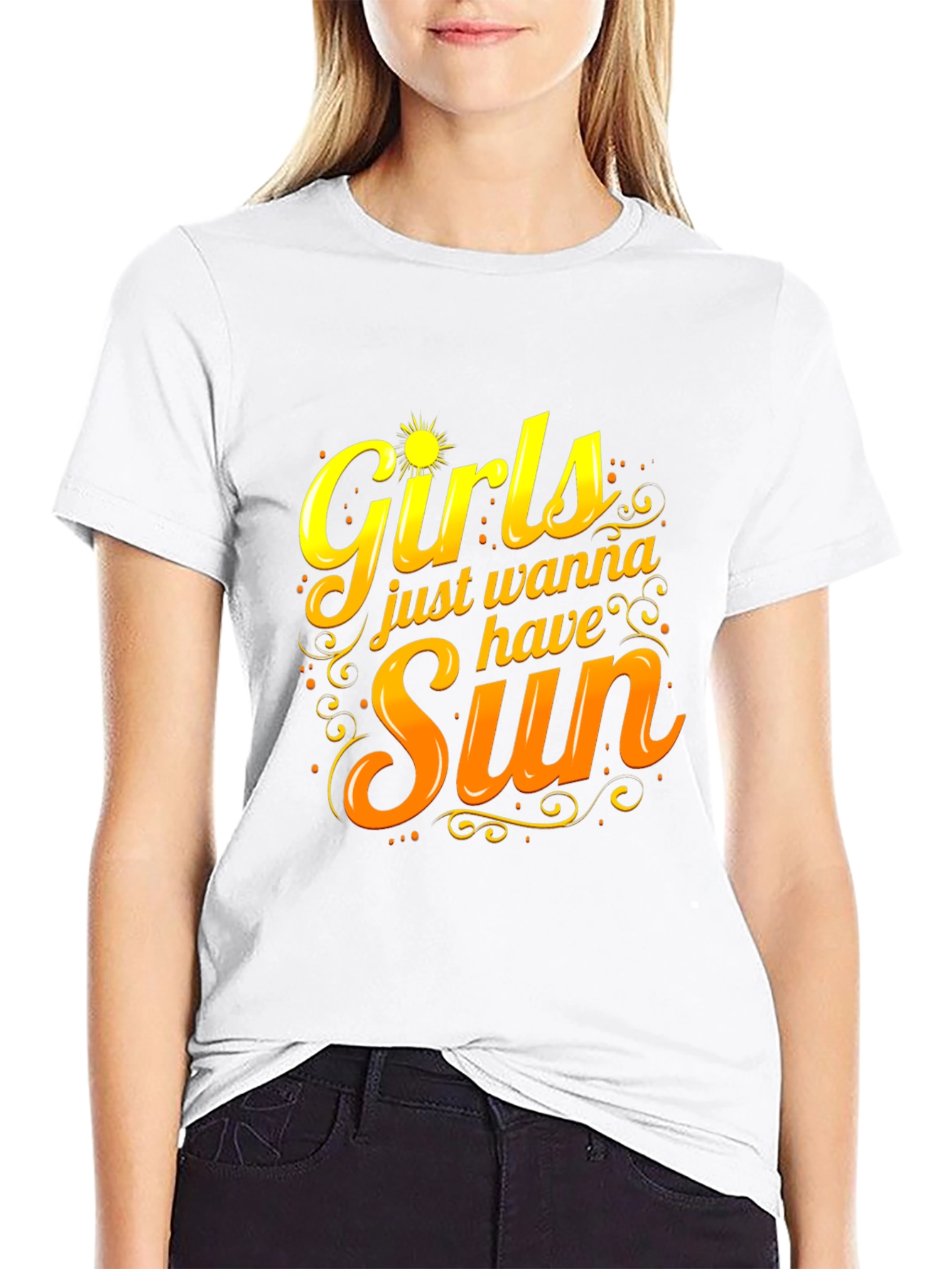 Girls Just Wanna Have Sun Black T-Shirt