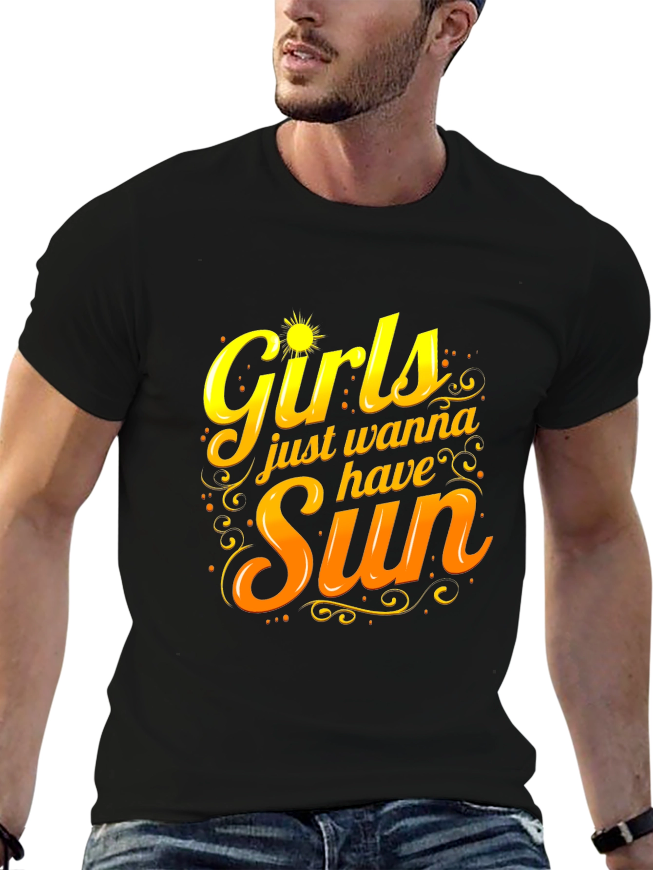 Girls Just Wanna Have Sun Black T-Shirt