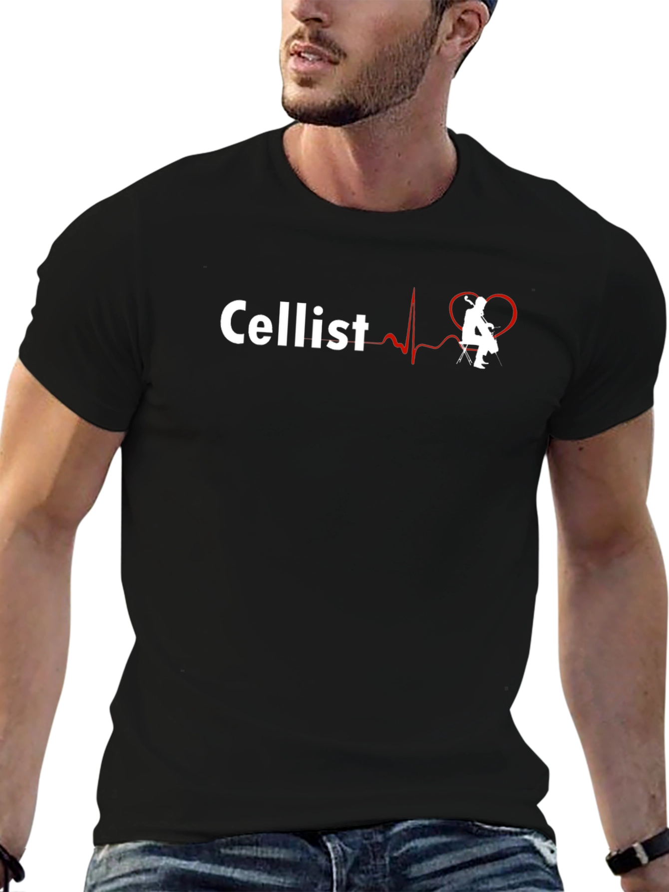 Cellist Heartbeat T-Shirt - Music Lover Gift