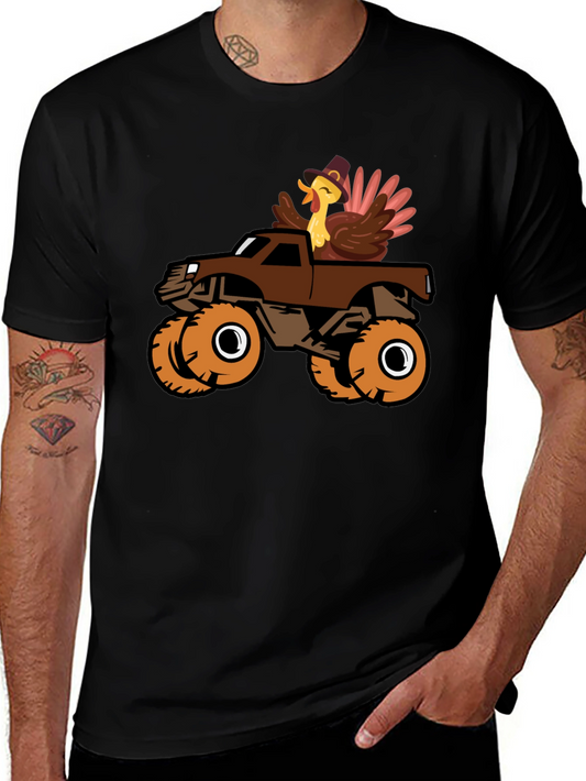 Turkey Monster Truck Black T-Shirt
