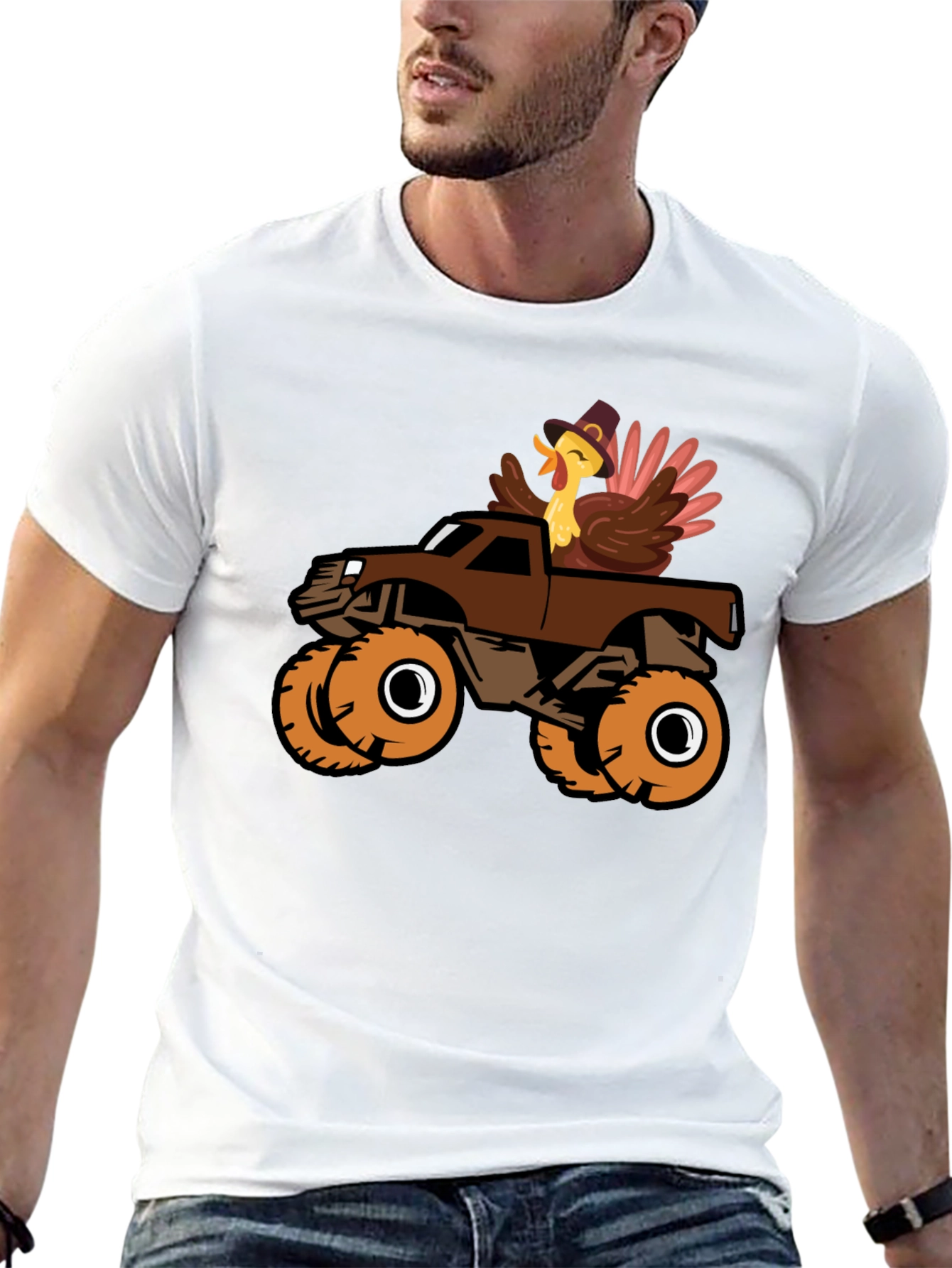 Turkey Monster Truck Black T-Shirt