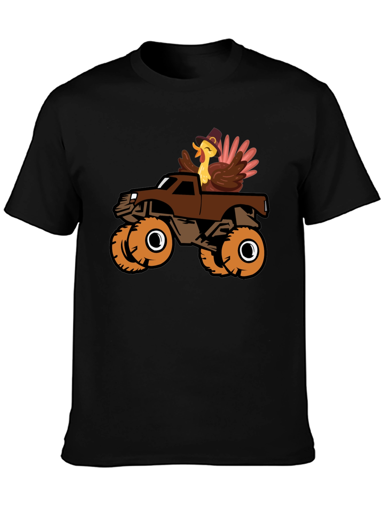 Turkey Monster Truck Black T-Shirt