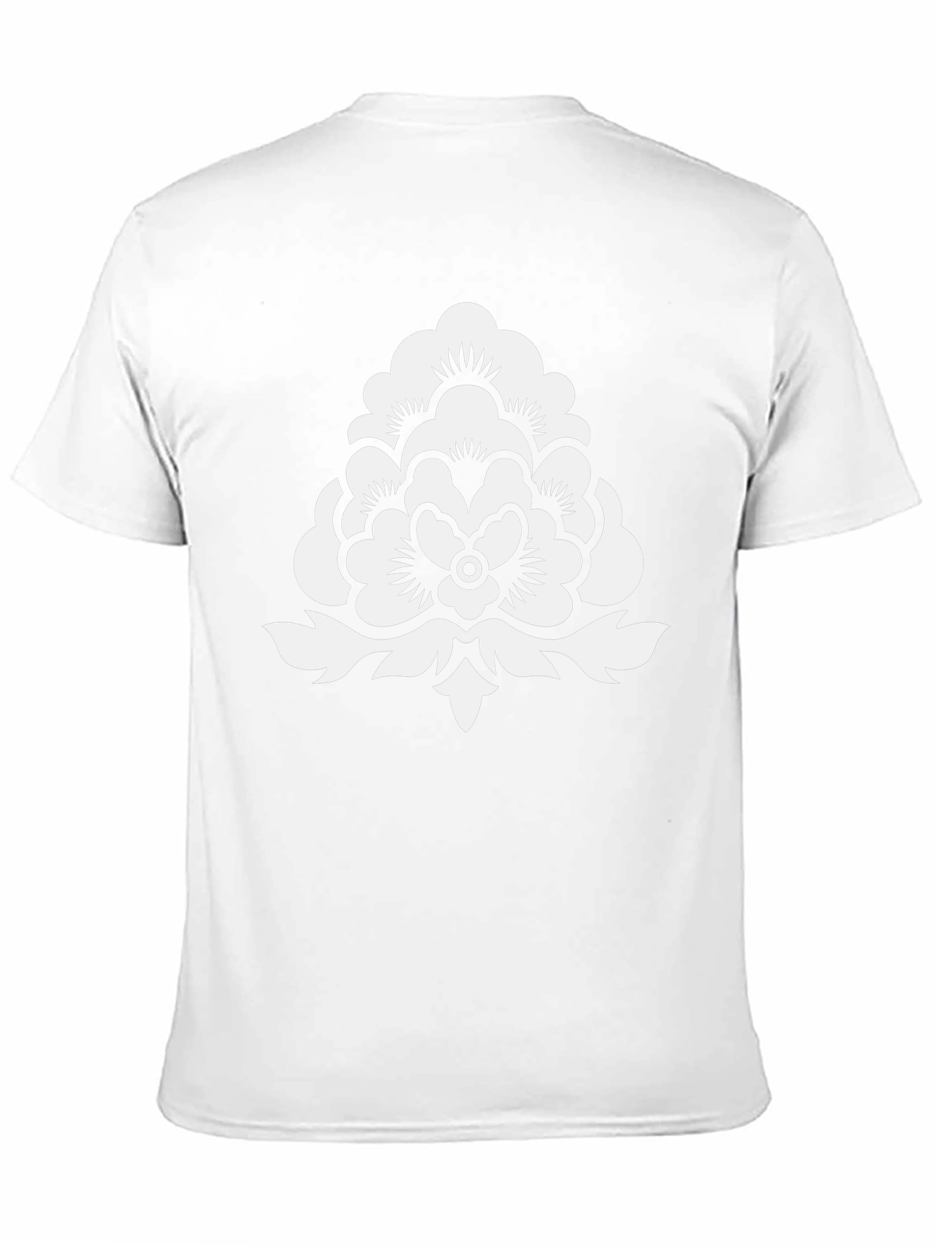 Stylish Black T-Shirt with White Floral Design