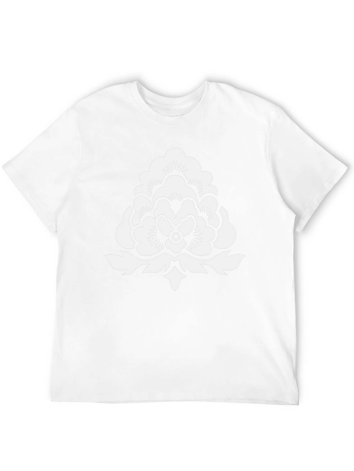 Stylish Black T-Shirt with White Floral Design