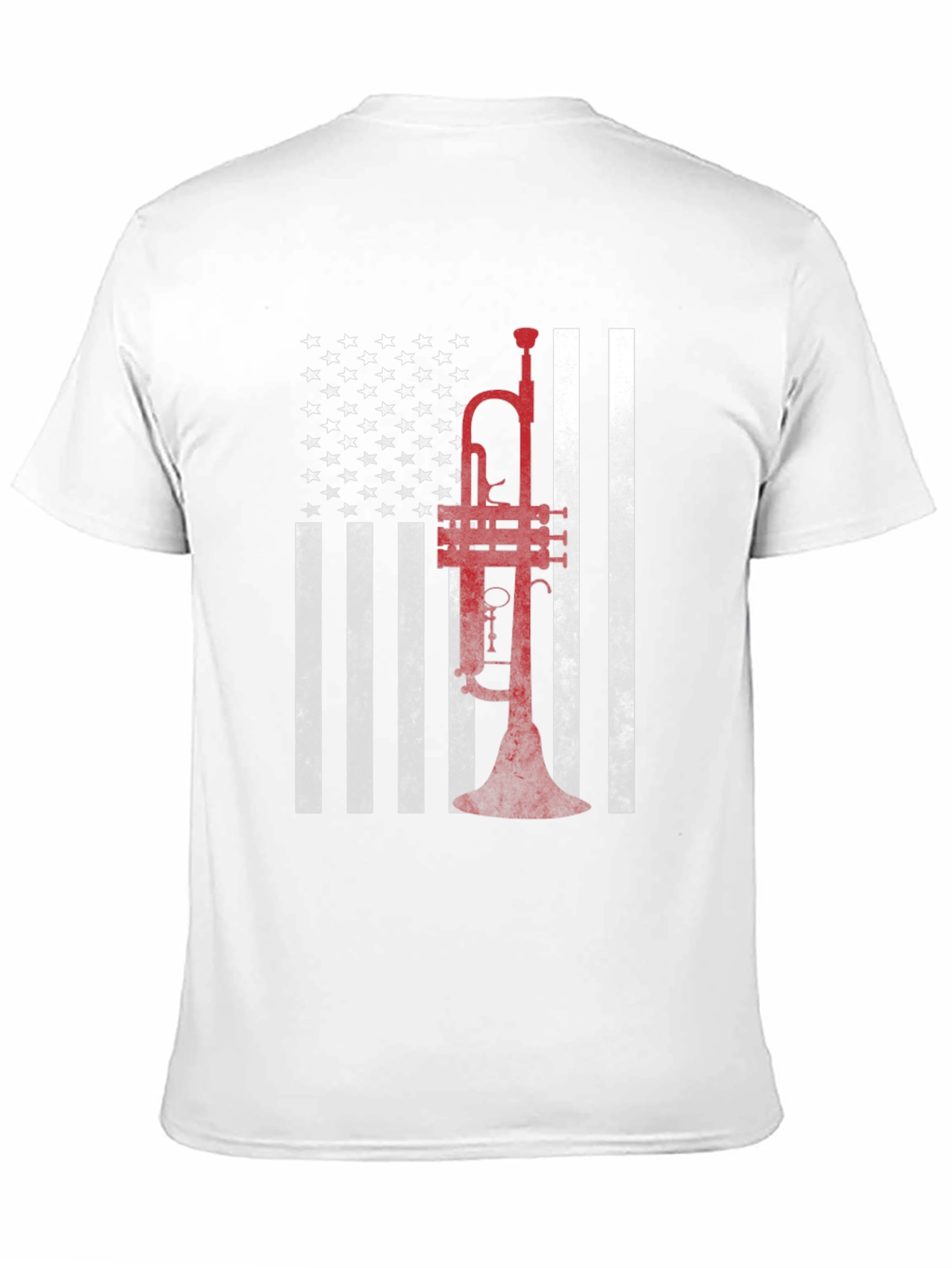 Trumpet American Flag Graphic T-Shirt