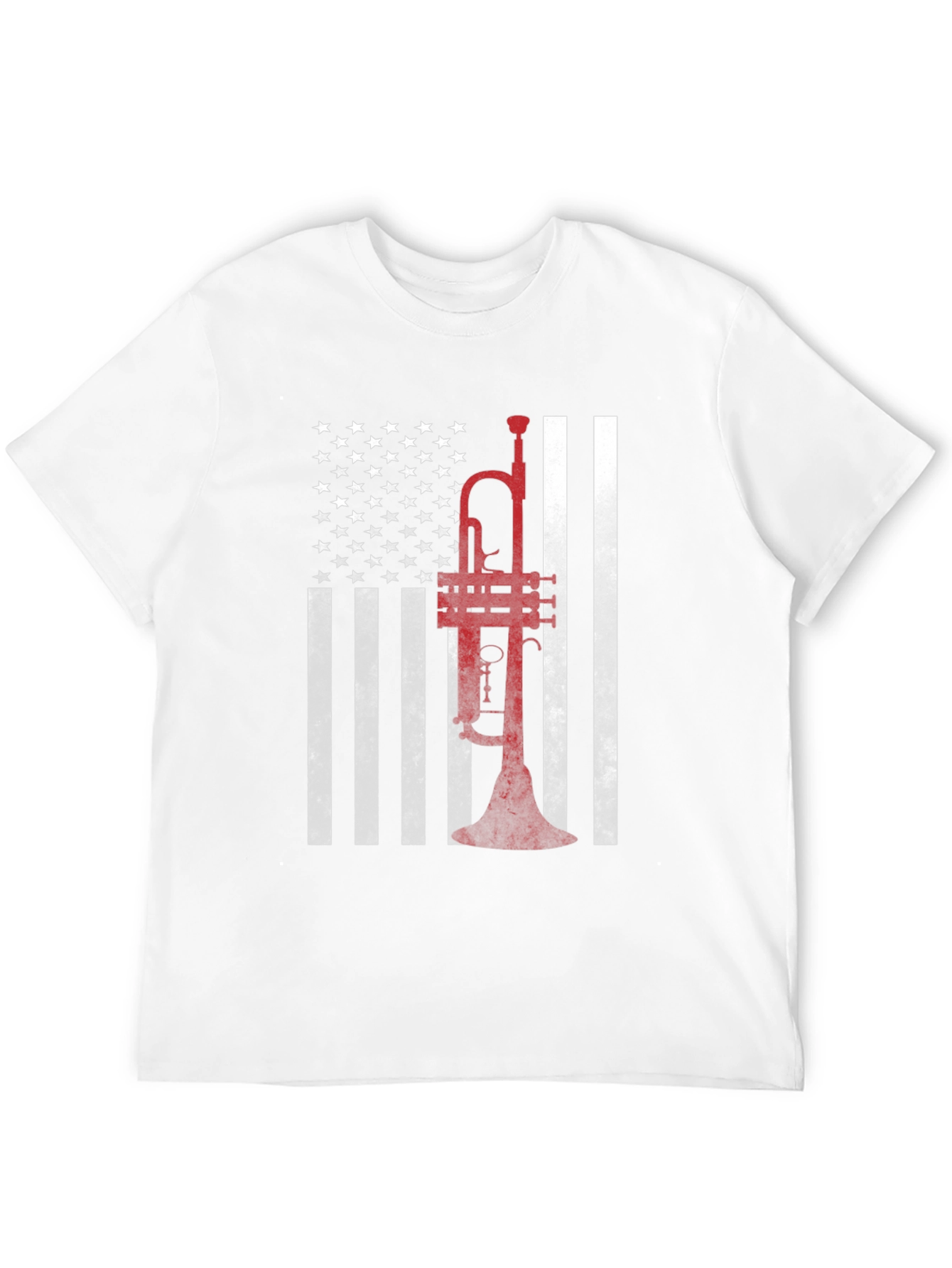 Trumpet American Flag Graphic T-Shirt