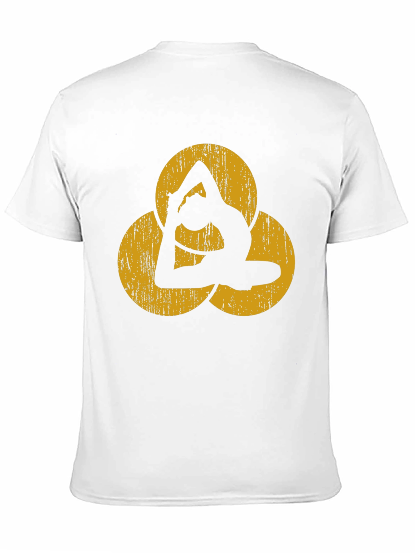 Yoga Pose T-Shirt - Black with Geometric Design