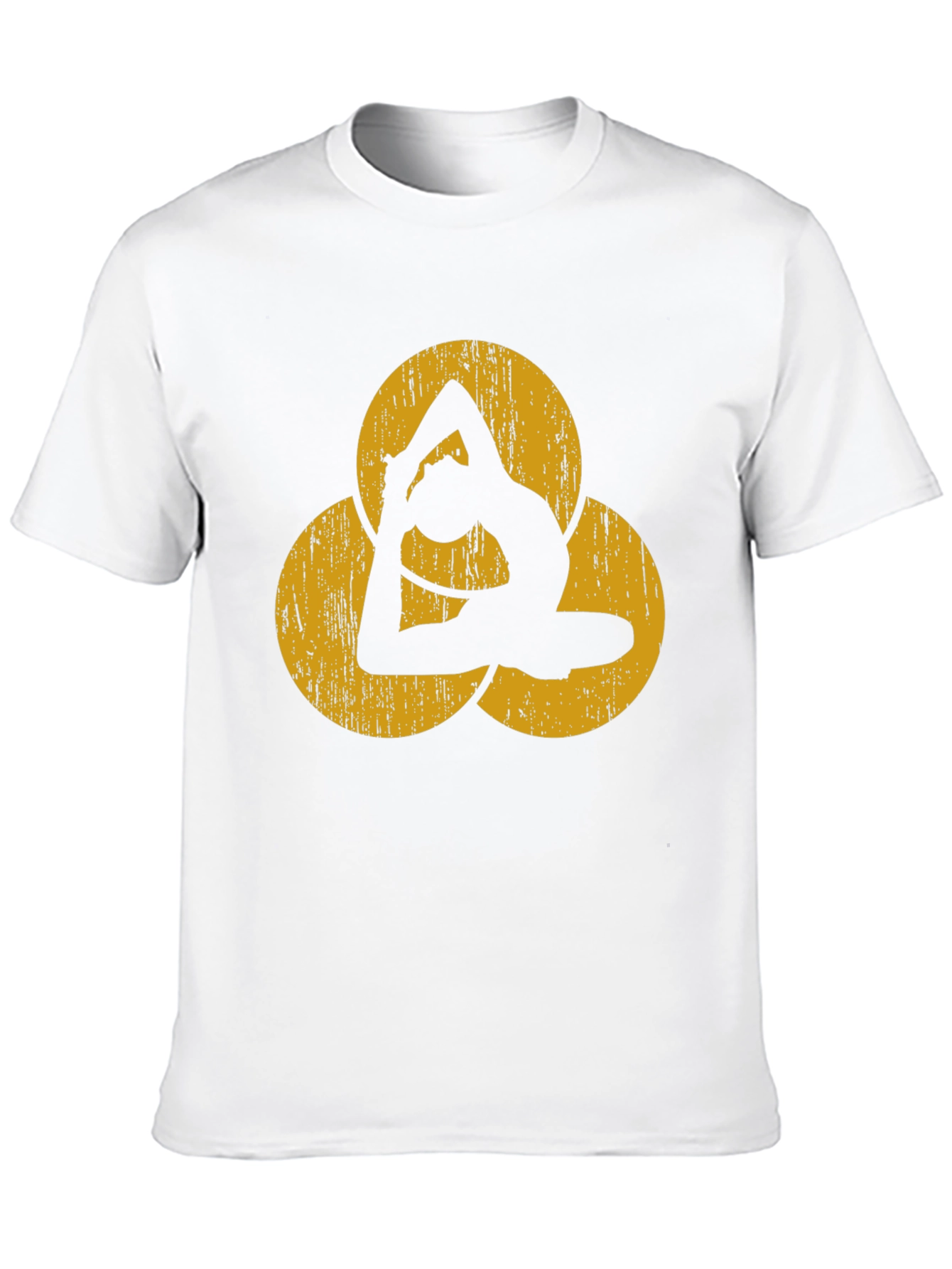 Yoga Pose T-Shirt - Black with Geometric Design