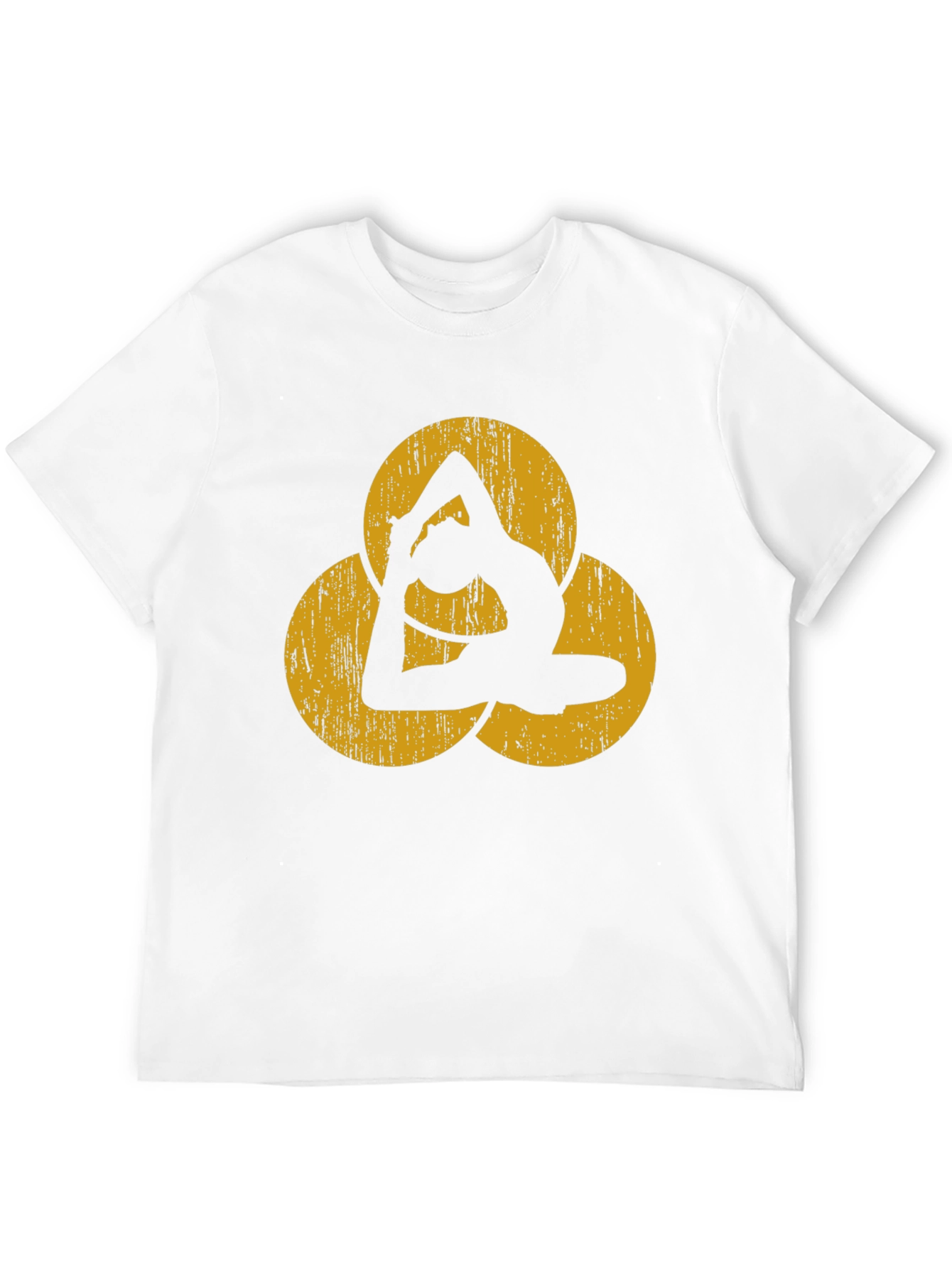 Yoga Pose T-Shirt - Black with Geometric Design