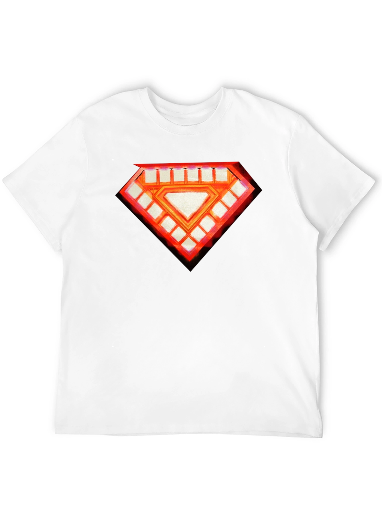 Mens Black T-Shirt - Diamond Graphic Tee