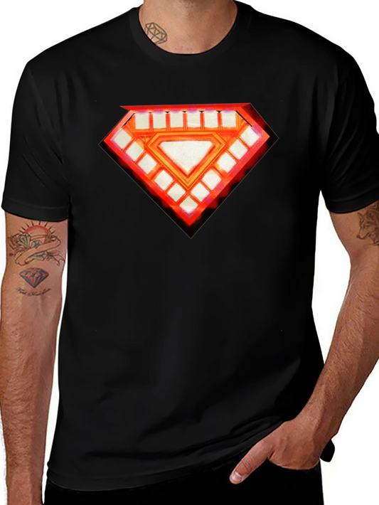 Mens Black T-Shirt - Diamond Graphic Tee